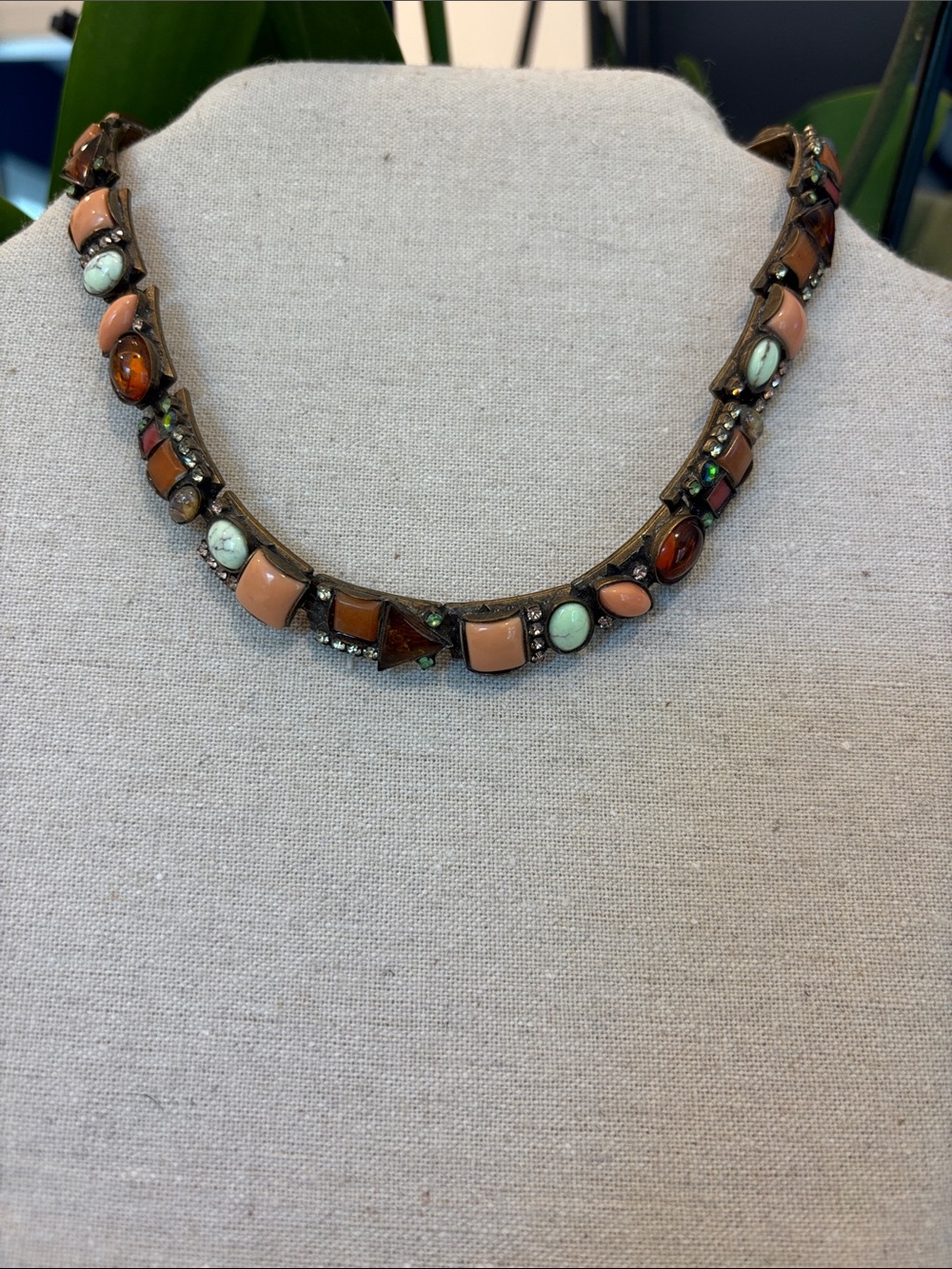 Sorrelli Mixed Stone Necklace in Peach & Mint